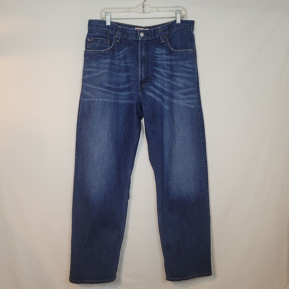 Levis 569 Loose Straight Blue Jeans Mens Tag 36x34 Fit 36x32 Baggy Street Grunge